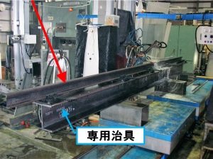 レールなど非対称形の製品も高周波焼き入れが可能です